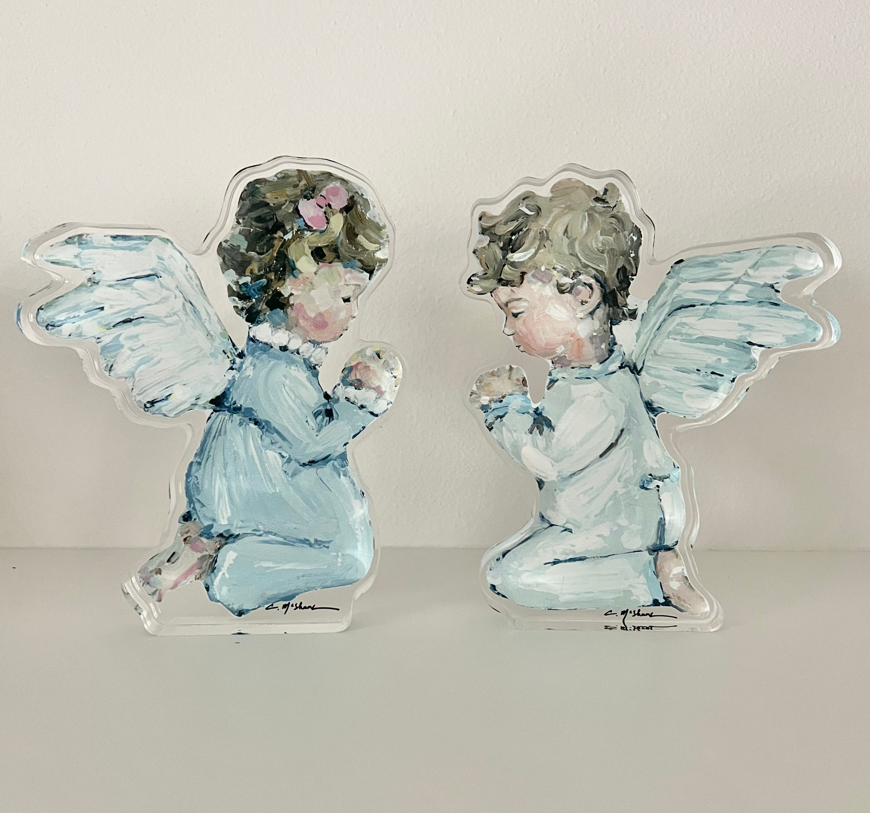 "Tiny Wings III" Angel Acrylic Tabletop Art