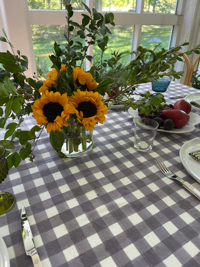 Lavender Gingham Tablecloth