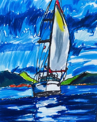 Sailing boat - Art Prints by Vichy's Art - Resin Society