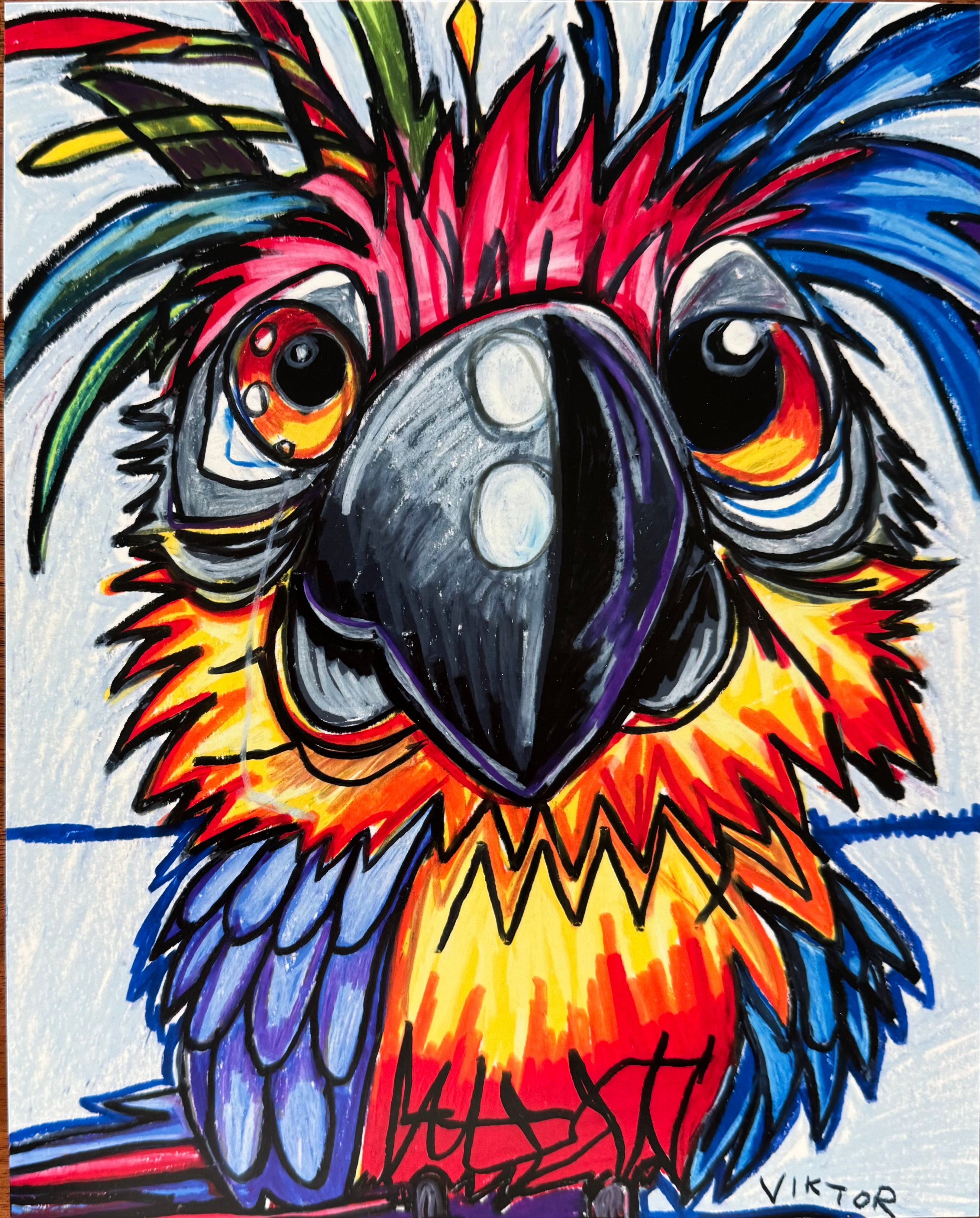 Crazy Parrot - Art Prints by Vichy's Art - Resin Society