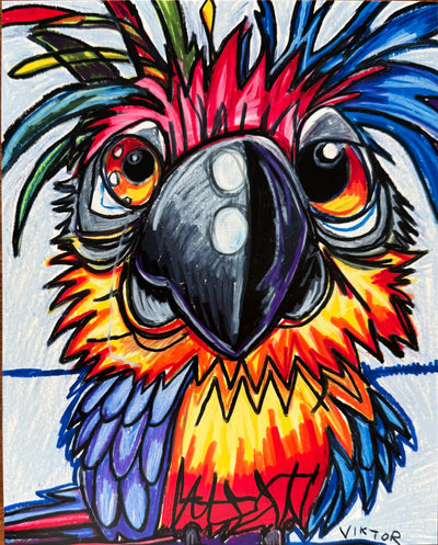 Crazy Parrot - Art Prints by Vichy's Art - Resin Society
