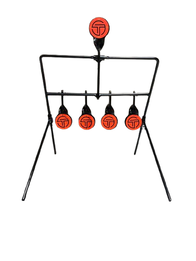 Air Rifle Reset Target showing multi-disc steel targets mounted on a steel frame