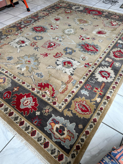 Hand Knotted Oushak Traditional Wool Rug, Living Room 9 x 12 Rug by Rugistan - product image 6 for Resin Society