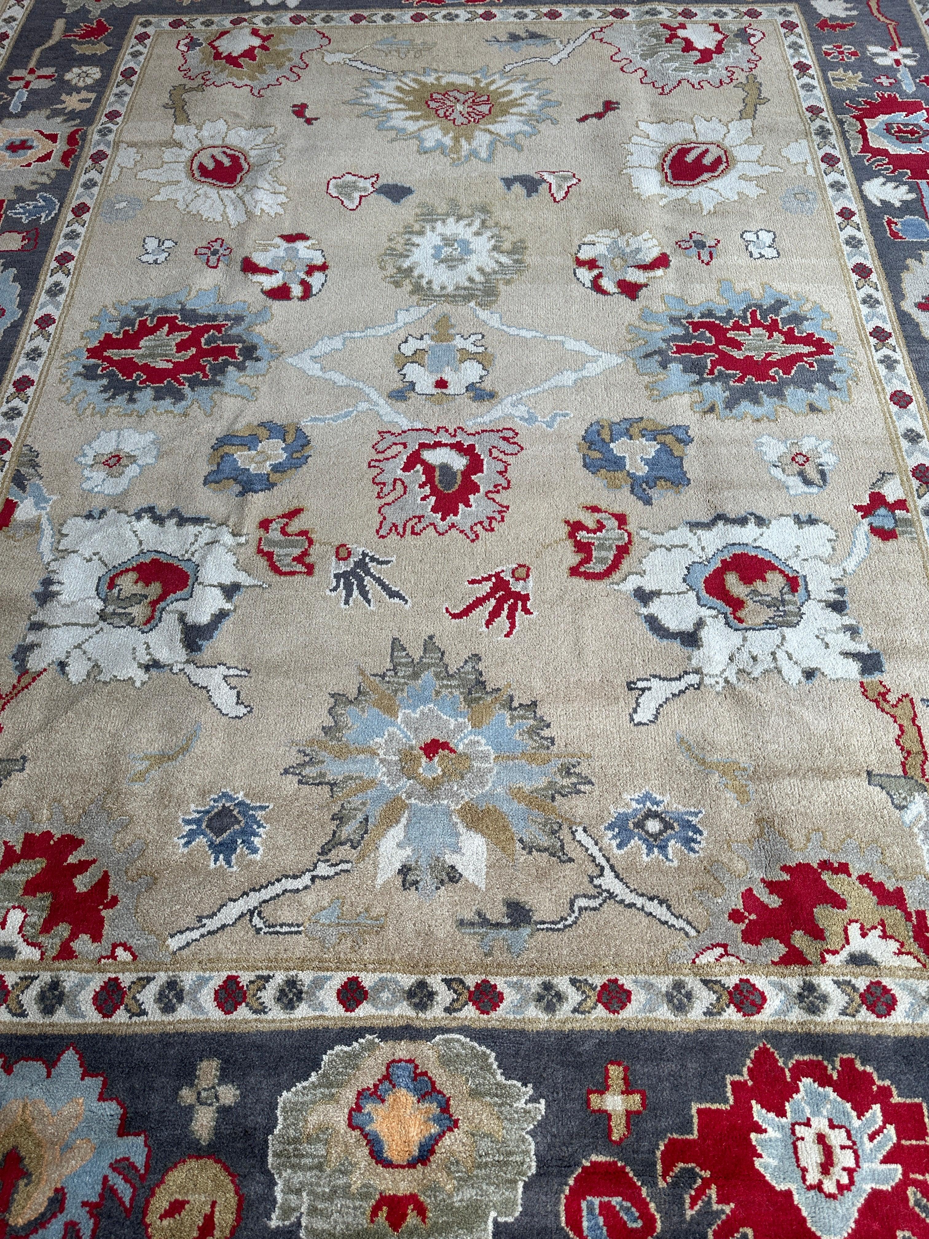 Hand Knotted Oushak Traditional Wool Rug, Living Room 9 x 12 Rug by Rugistan - product image 7 for Resin Society