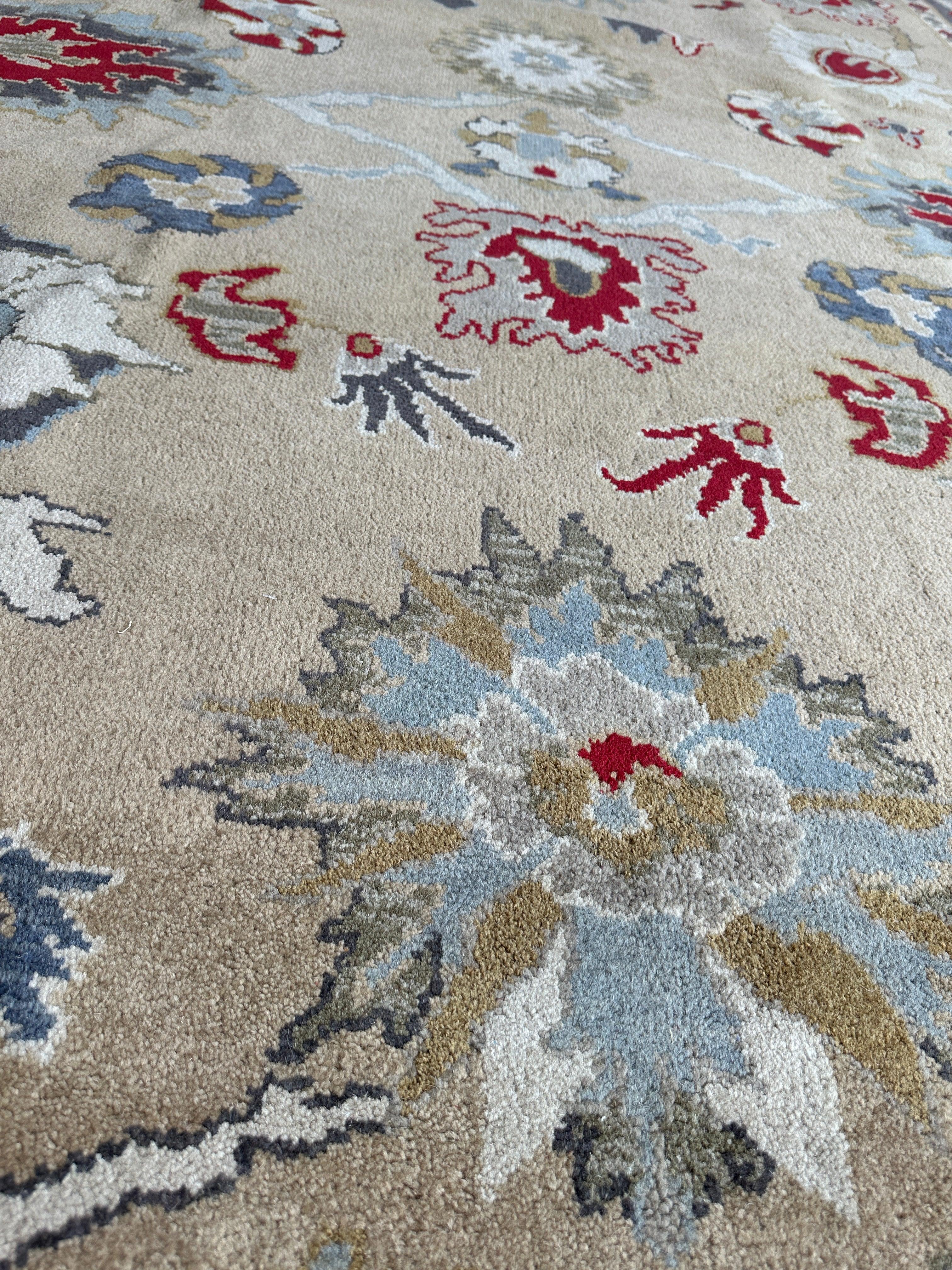 Hand Knotted Oushak Traditional Wool Rug, Living Room 9 x 12 Rug by Rugistan - product image 9 for Resin Society
