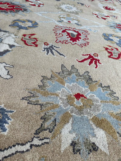 Hand Knotted Oushak Traditional Wool Rug, Living Room 9 x 12 Rug by Rugistan - product image 9 for Resin Society