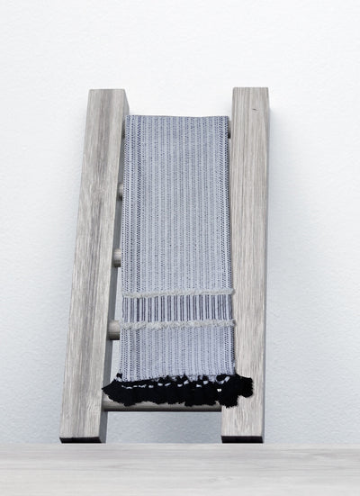 Hand loom Woven Textured Throw Black & Off White