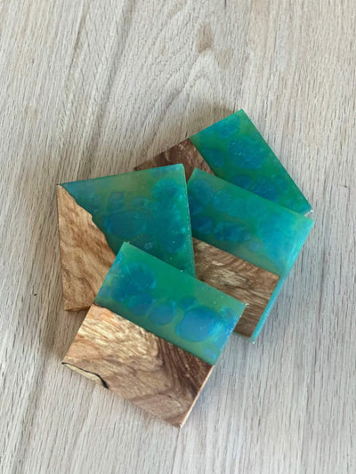 Handcrafted Coasters — Wood, Slate, Epoxy & Marble & Wood