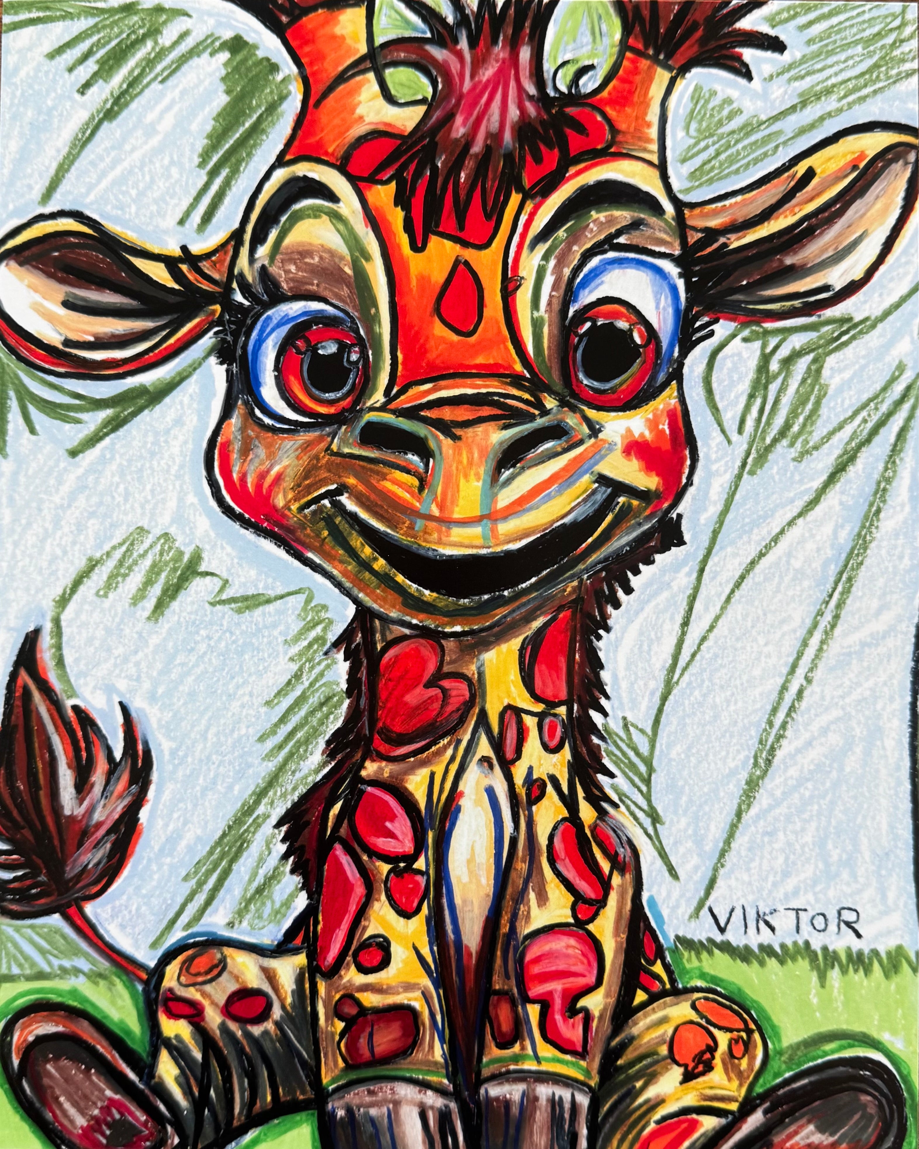 Baby Giraffe - Art Prints by Vichy's Art - Resin Society
