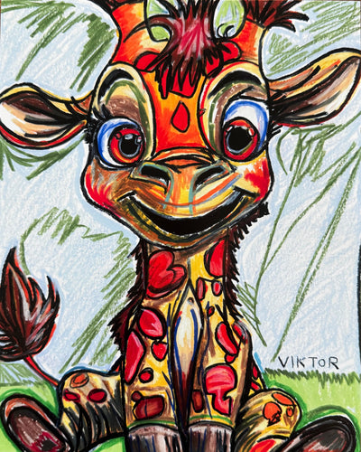 Baby Giraffe - Art Prints by Vichy's Art - Resin Society