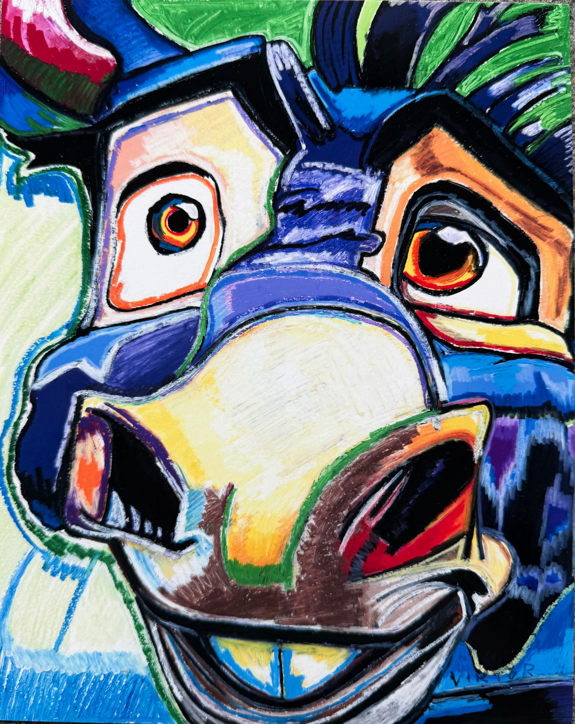 The Blue Donkey - Art Prints by Vichy's Art - Resin Society