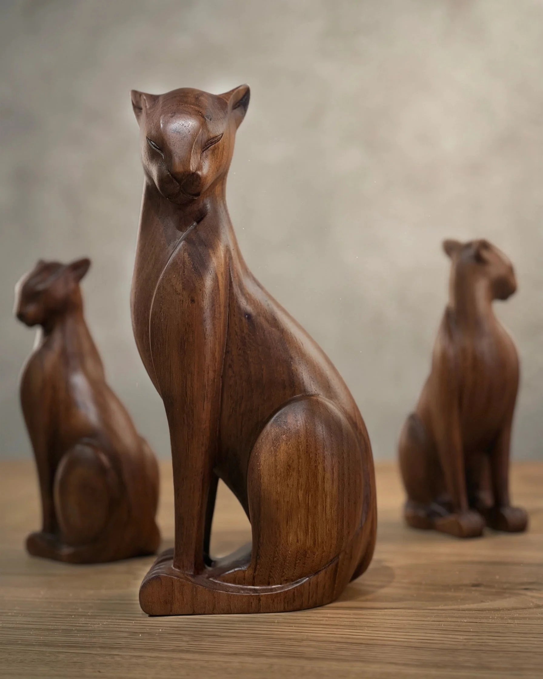 Wooden Wild Cat Figure by Gizz - main product image for Resin Society
