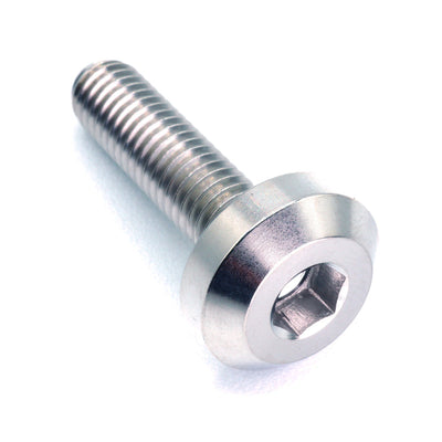 M6 x 1.00 x 24mm Titanium Motor Head Bolt in polished finish