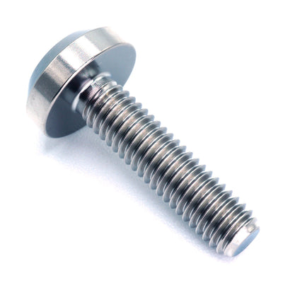 M6 x 1.00 x 24mm Titanium Motor Head Bolt in polished finish