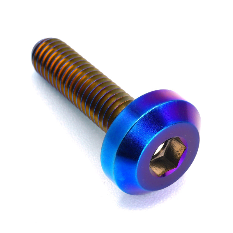 M6 x 1.00 x 24mm Titanium Motor Head Bolt in polished finish