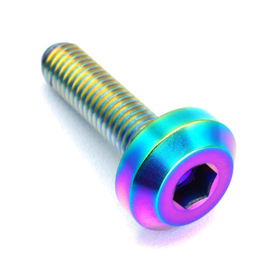 M6 x 1.00 x 24mm Titanium Motor Head Bolt in polished finish