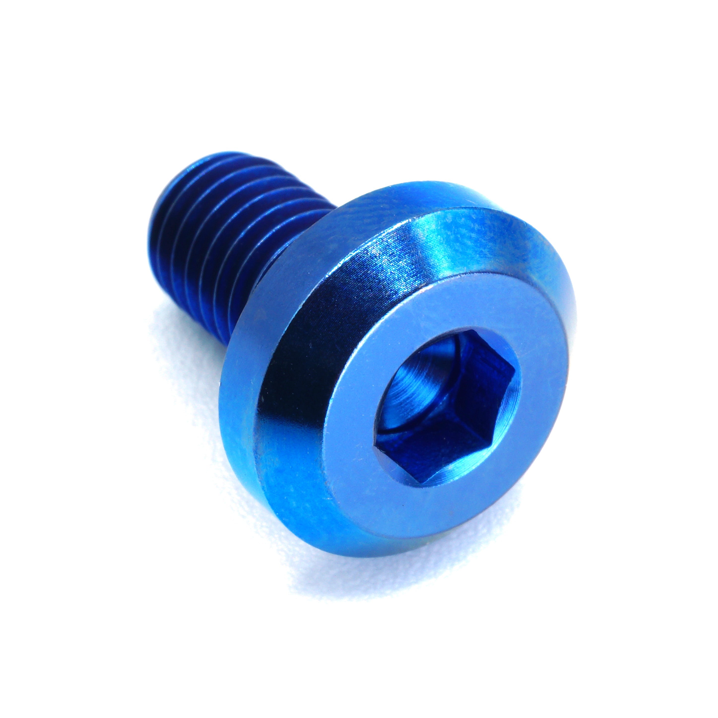M8 x 1.25 x 15mm titanium motor head bolt in polished finish