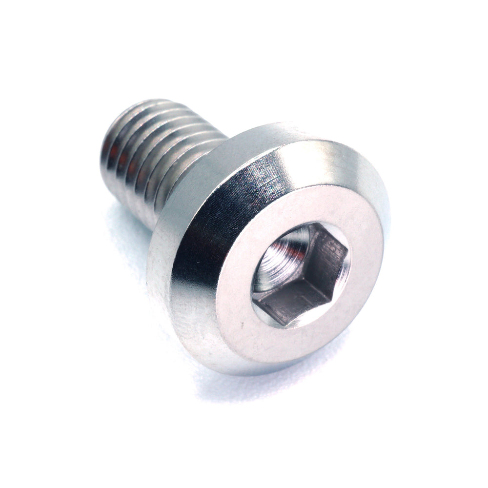M8 x 1.25 x 15mm titanium motor head bolt in polished finish