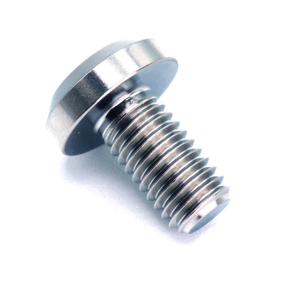 M8 x 1.25 x 15mm titanium motor head bolt in polished finish