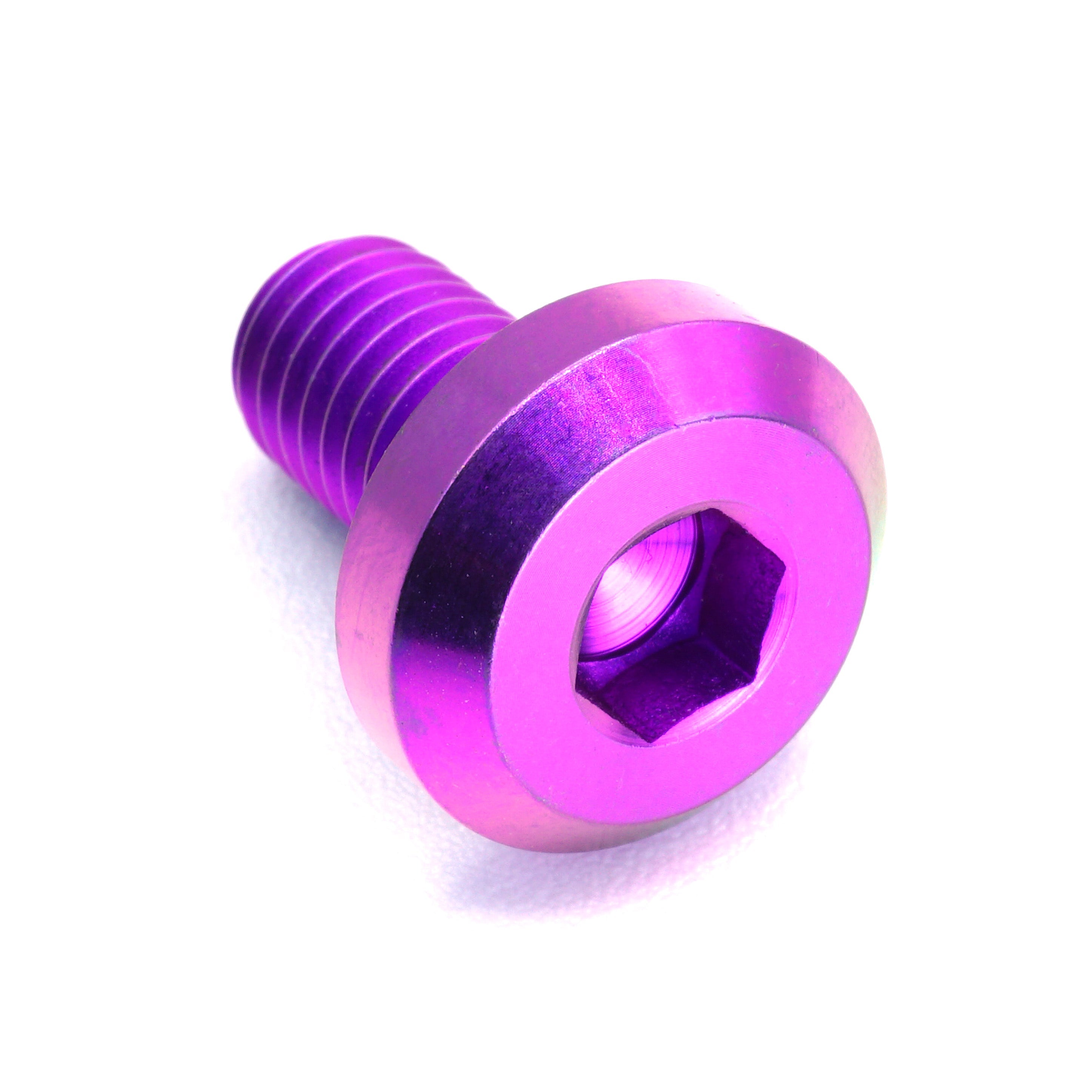 M8 x 1.25 x 15mm titanium motor head bolt in polished finish