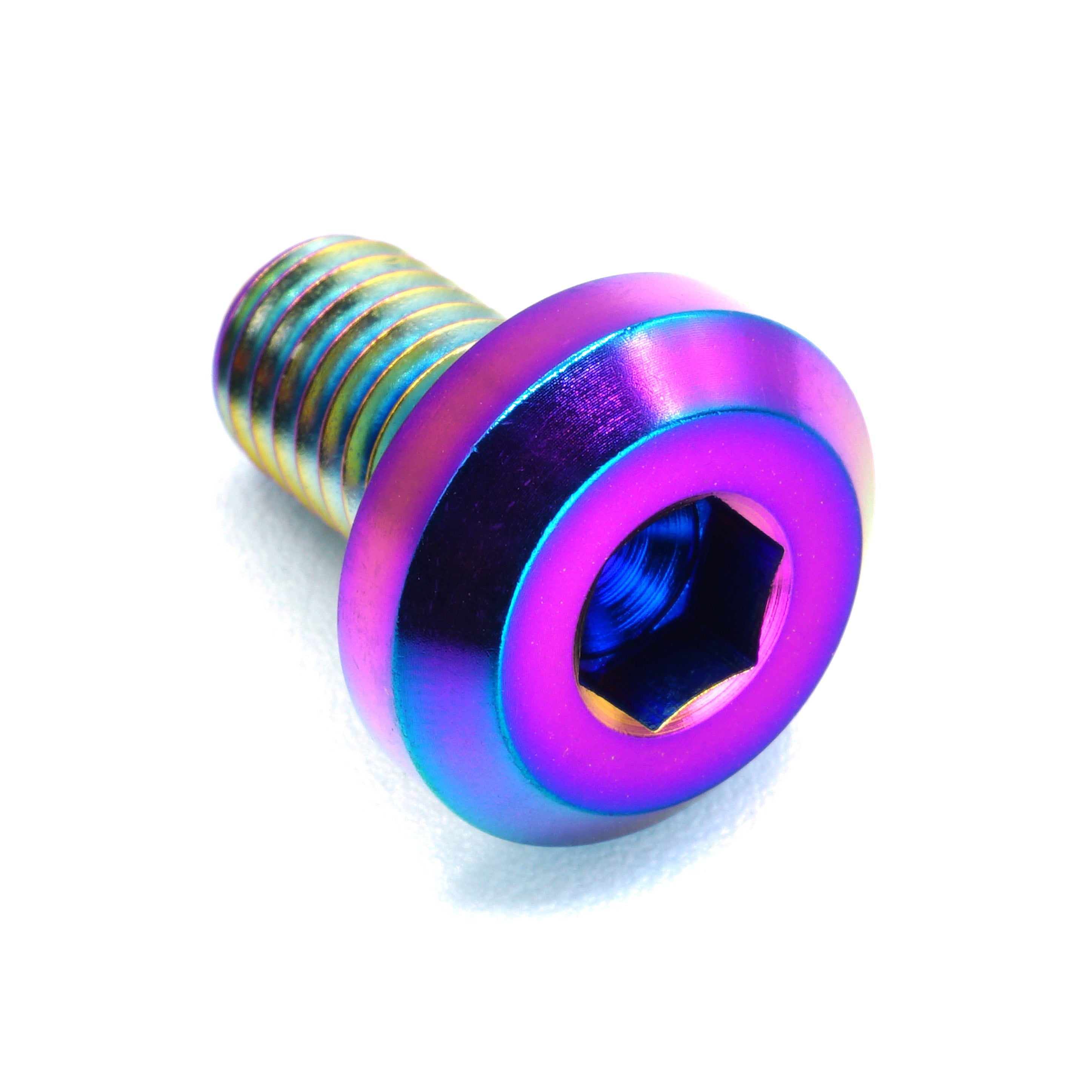 M8 x 1.25 x 15mm titanium motor head bolt in polished finish
