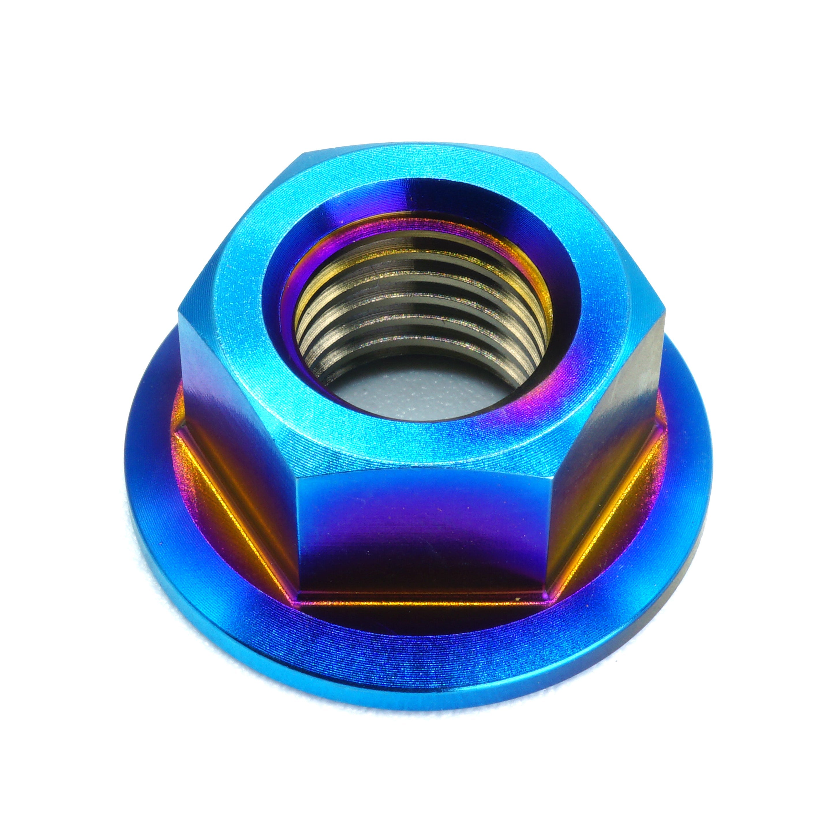 M10 x 1.25 Titanium Nut in various color finishes