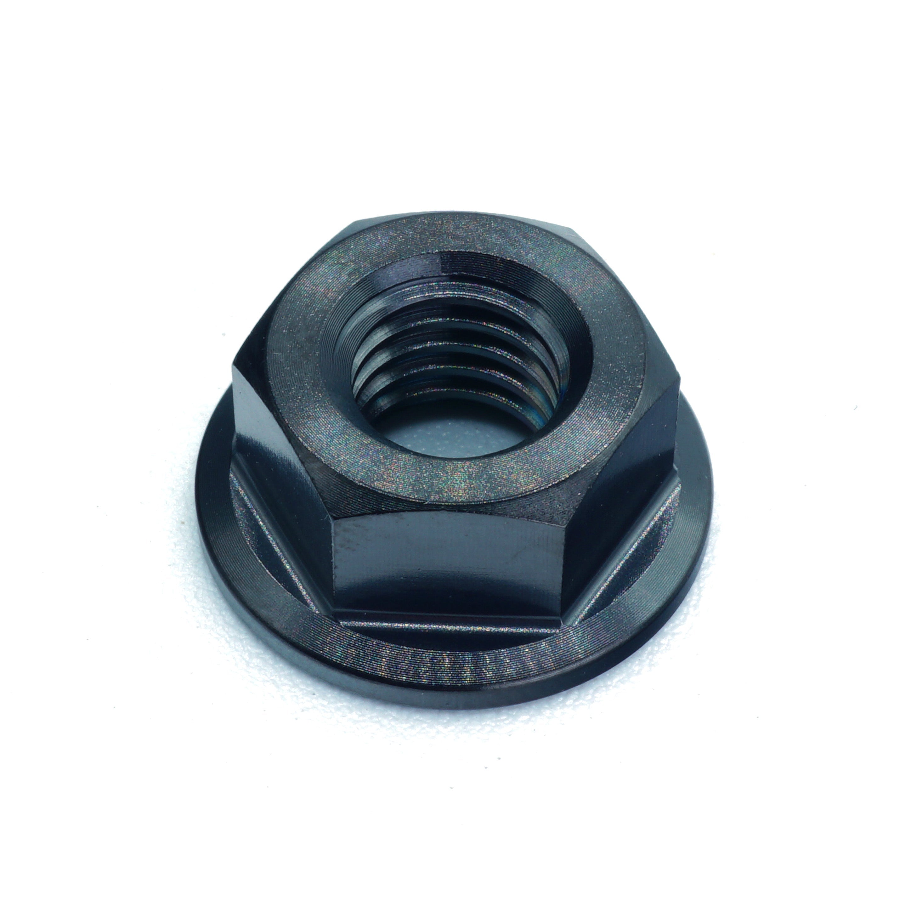 M8 x 1.25 Titanium Nut in various colors including polished and black finishes