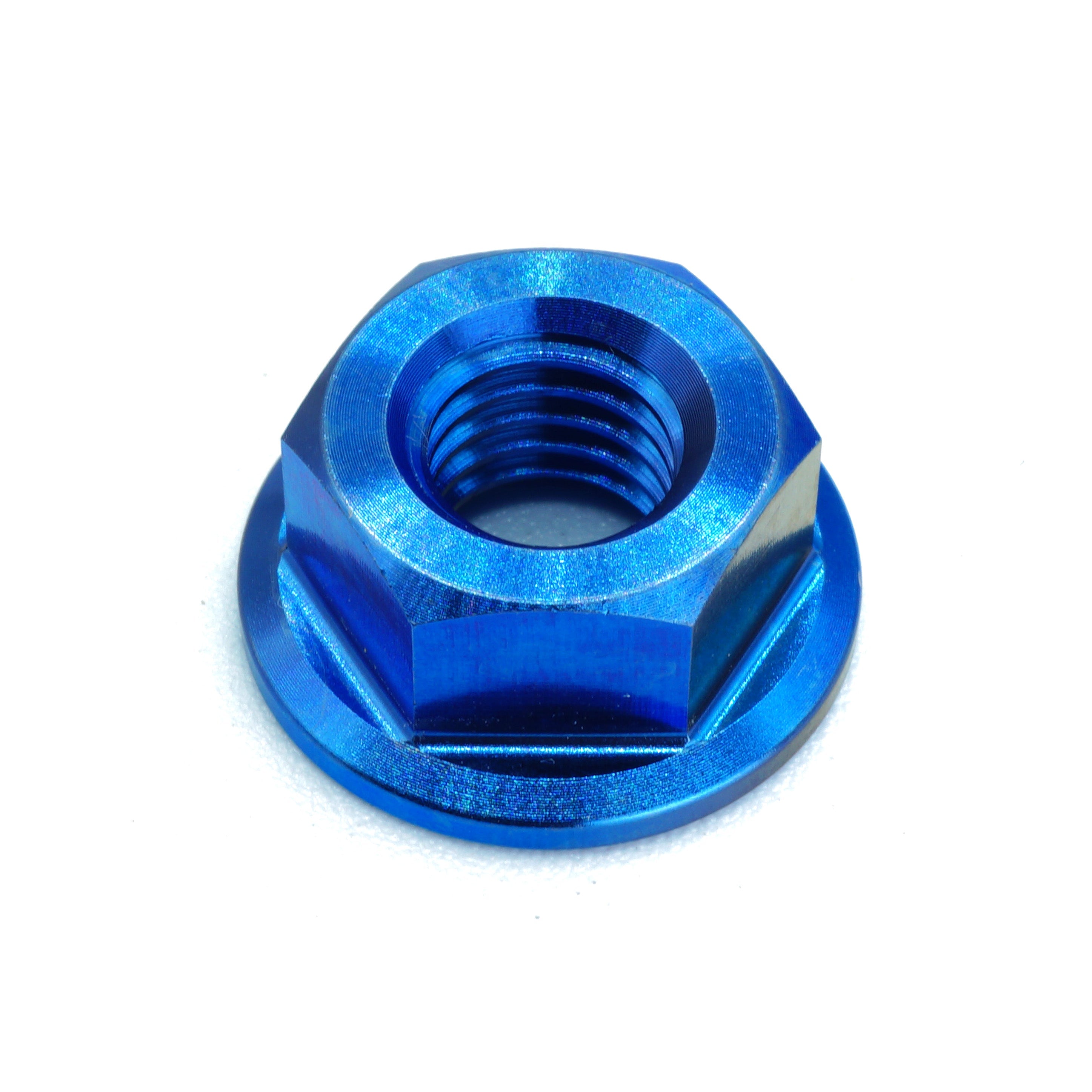 M8 x 1.25 Titanium Nut in various colors including polished and black finishes