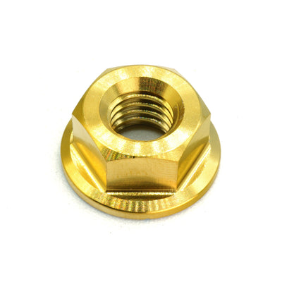 M8 x 1.25 Titanium Nut in various colors including polished and black finishes
