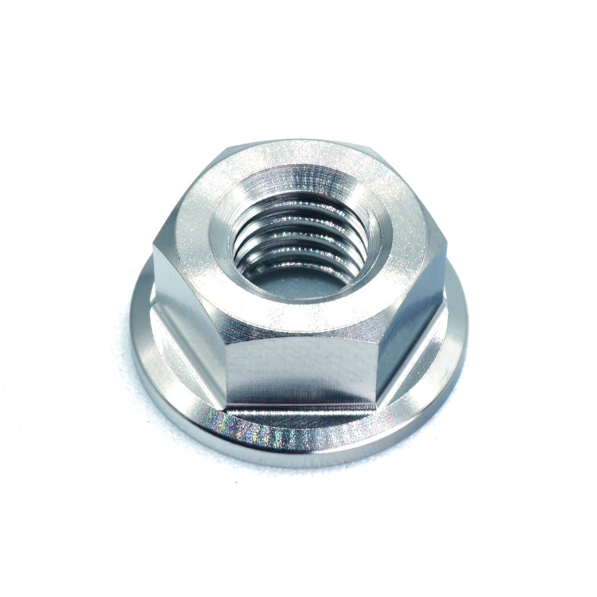 M8 x 1.25 Titanium Nut in various colors including polished and black finishes