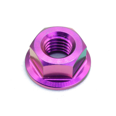 M8 x 1.25 Titanium Nut in various colors including polished and black finishes