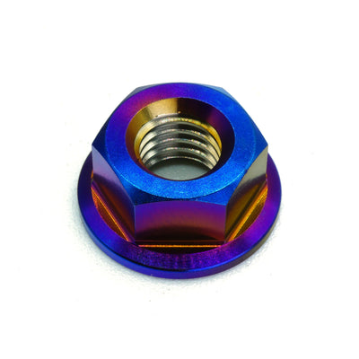 M8 x 1.25 Titanium Nut in various colors including polished and black finishes