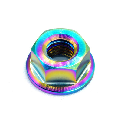 M8 x 1.25 Titanium Nut in various colors including polished and black finishes