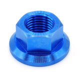 M12 x 1.25 Titanium Nut in various finishes including Polished, Gold, Cosmic Burn, Purple, Blue, and Black