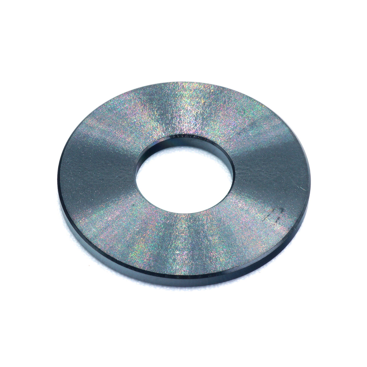 M8 Titanium Washer in various finishes including Polished, Blue, Gold, Cosmic Burn, Purple, Black, and Oil Slick