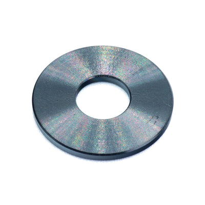 M8 Titanium Washer in various finishes including Polished, Blue, Gold, Cosmic Burn, Purple, Black, and Oil Slick