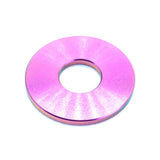 M8 Titanium Washer in various finishes including Polished, Blue, Gold, Cosmic Burn, Purple, Black, and Oil Slick