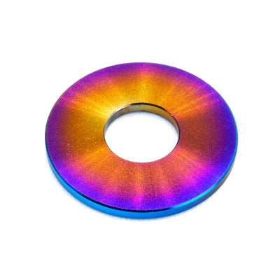 M10 Titanium Washer in various finishes including Polished, Black, Blue, Gold, Purple, and Oil Slick