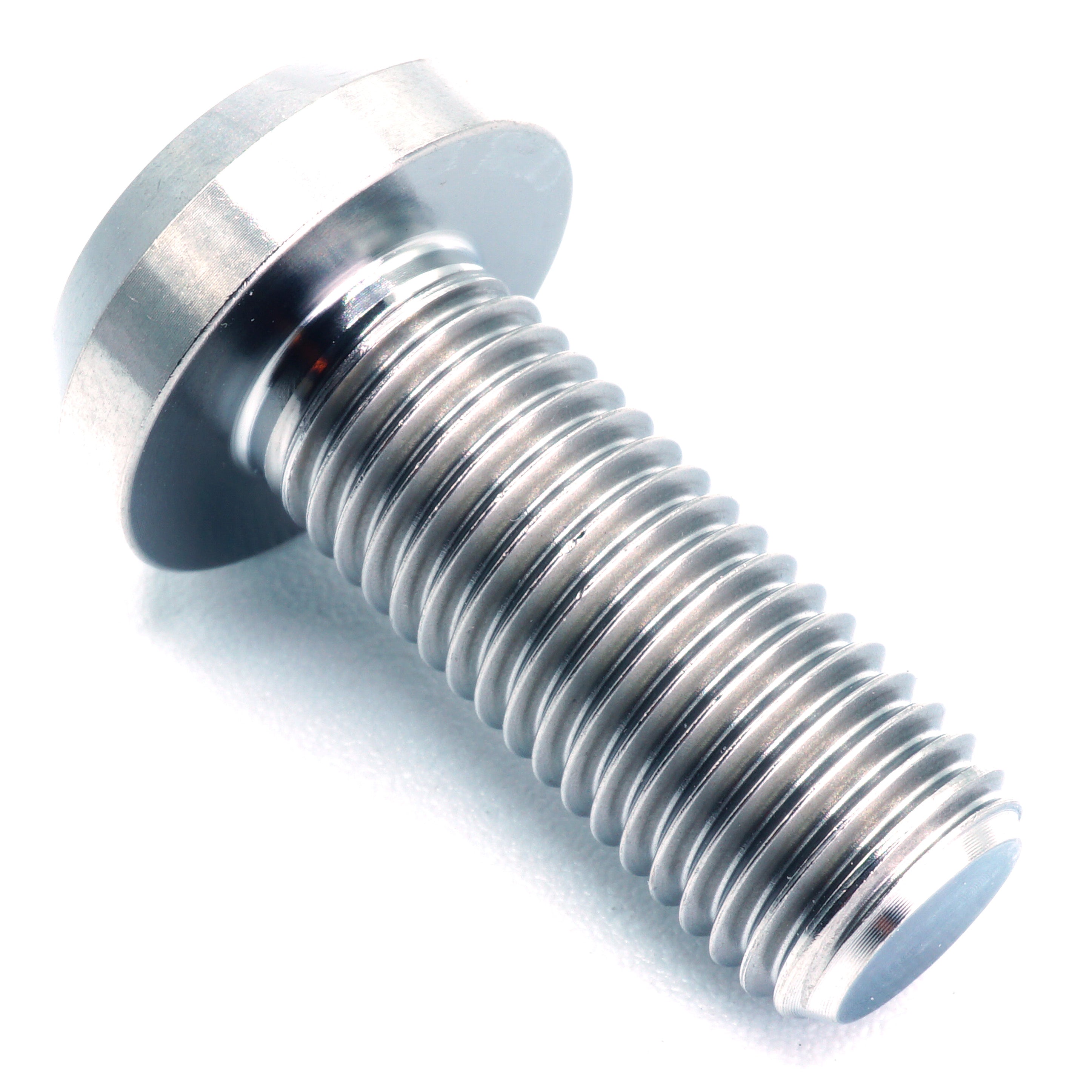 M10 x 1.25 x 25mm Titanium Motor Head Bolt in polished finish
