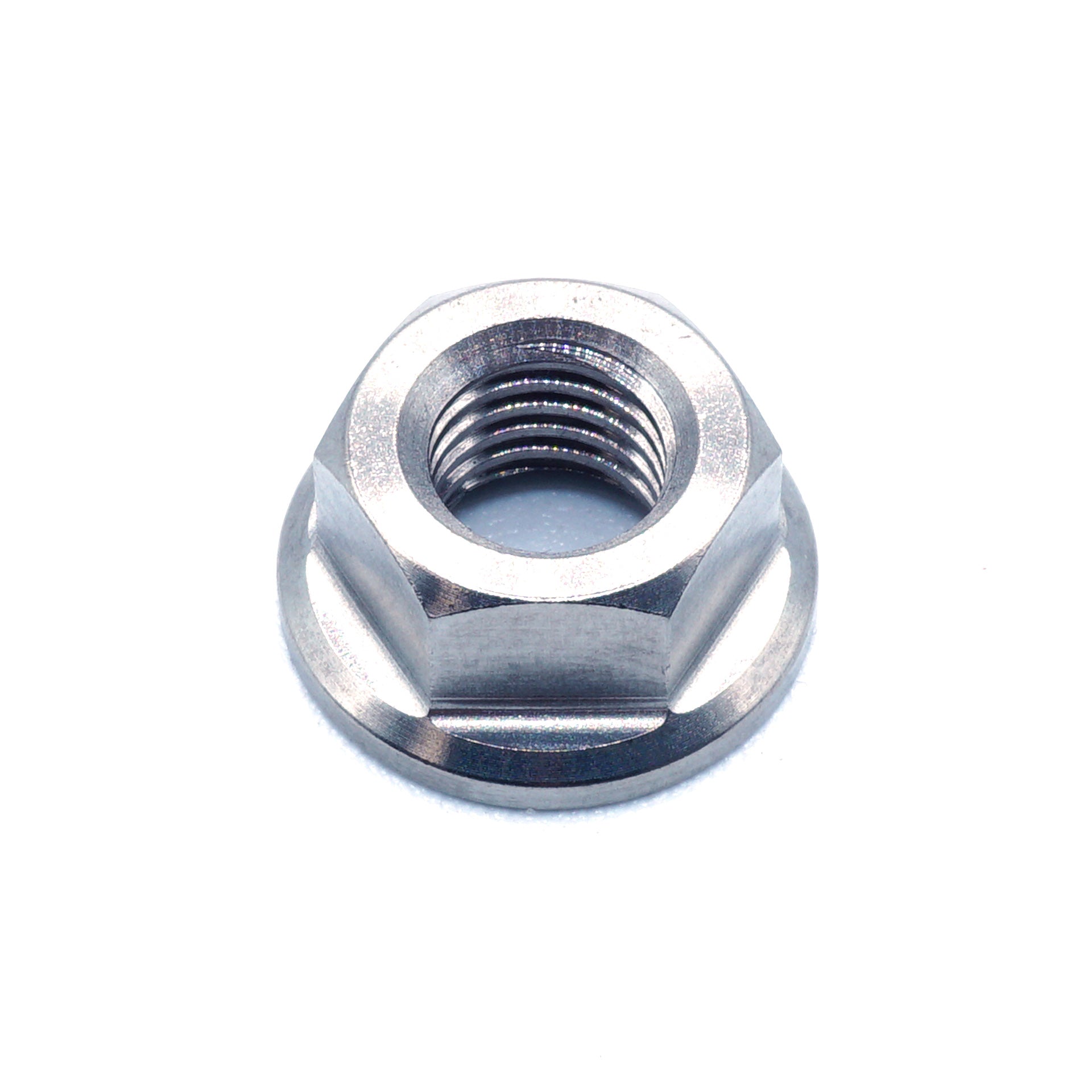 M7 x 1.00 Titanium Nut in Polished finish by Fast Turn Fittings