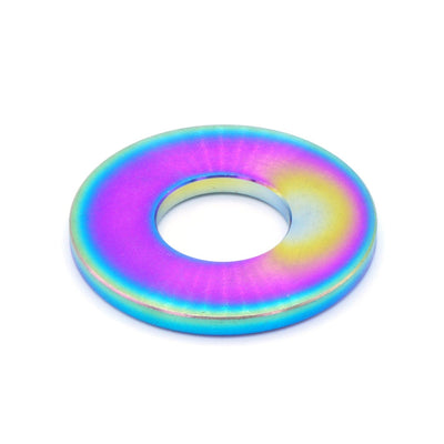 M10 Titanium Washer in various finishes including Polished, Black, Blue, Gold, Purple, and Oil Slick