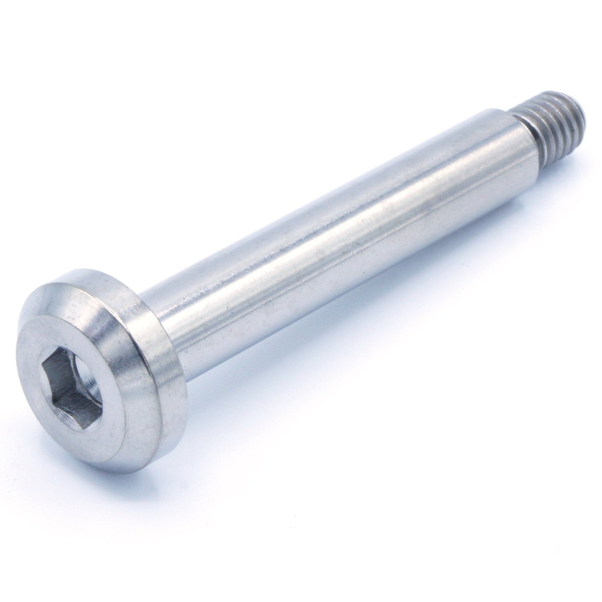 M6 x 1.00 x 53mm Titanium Motor Head Shoulder Bolt in various finishes