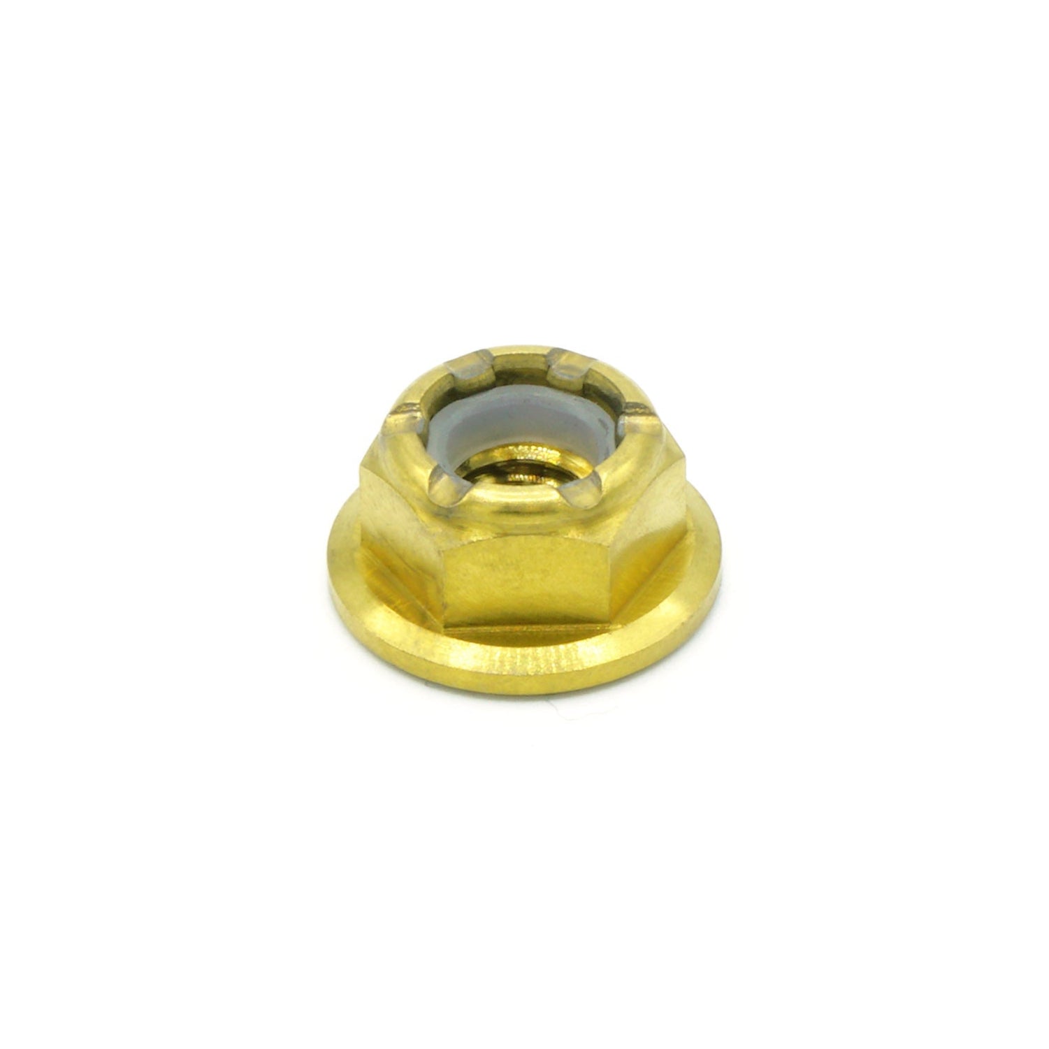 M6 x 1.00 Titanium Nyloc Nut in polished finish