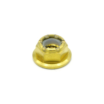M6 x 1.00 Titanium Nyloc Nut in polished finish
