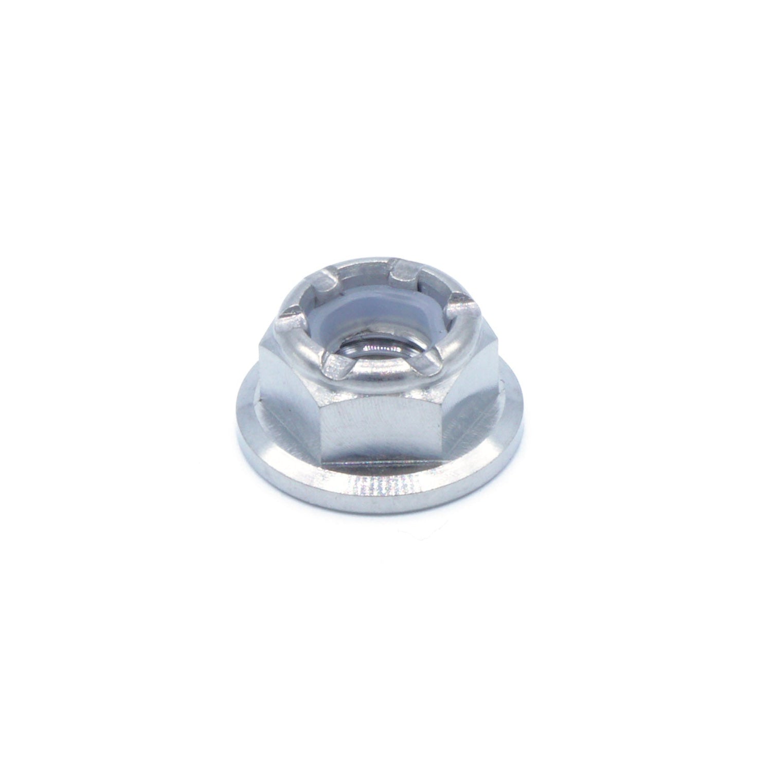 M6 x 1.00 Titanium Nyloc Nut in polished finish