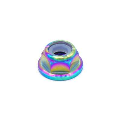 M6 x 1.00 Titanium Nyloc Nut in polished finish