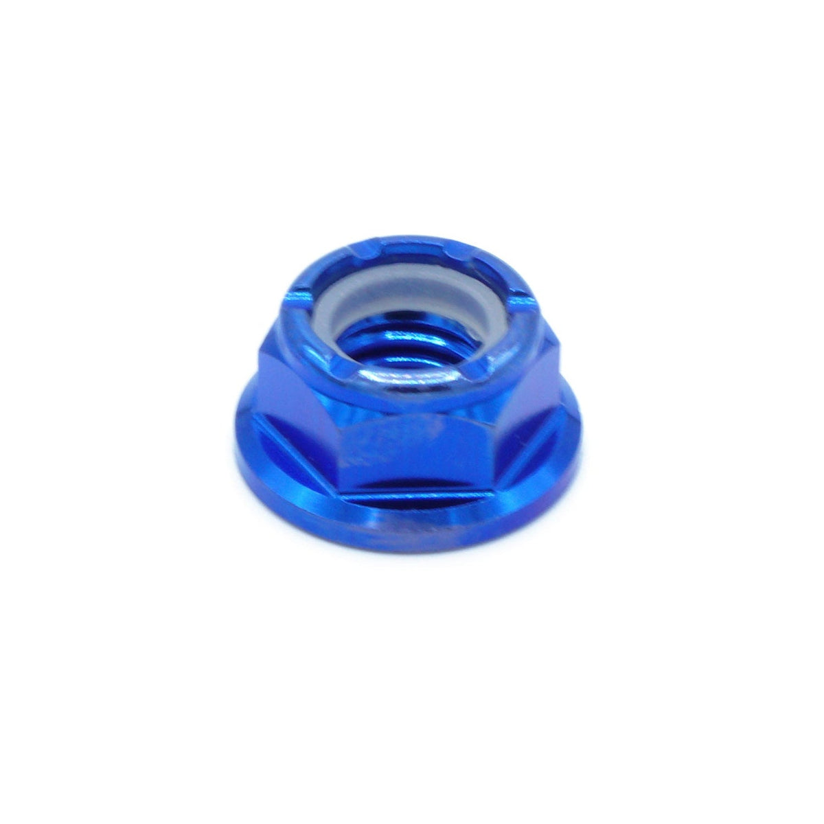 M8 x 1.25 Titanium Nyloc Nut in polished finish