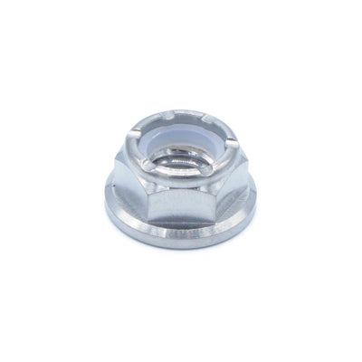 M8 x 1.25 Titanium Nyloc Nut in polished finish
