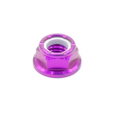 M8 x 1.25 Titanium Nyloc Nut in polished finish