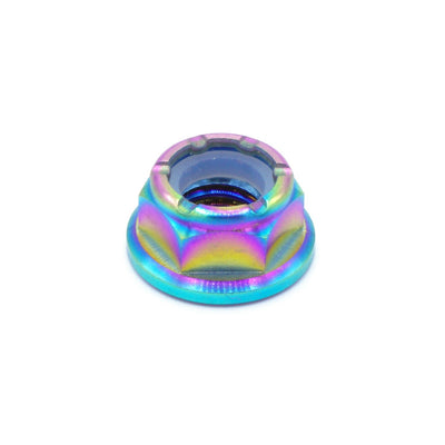 M8 x 1.25 Titanium Nyloc Nut in polished finish